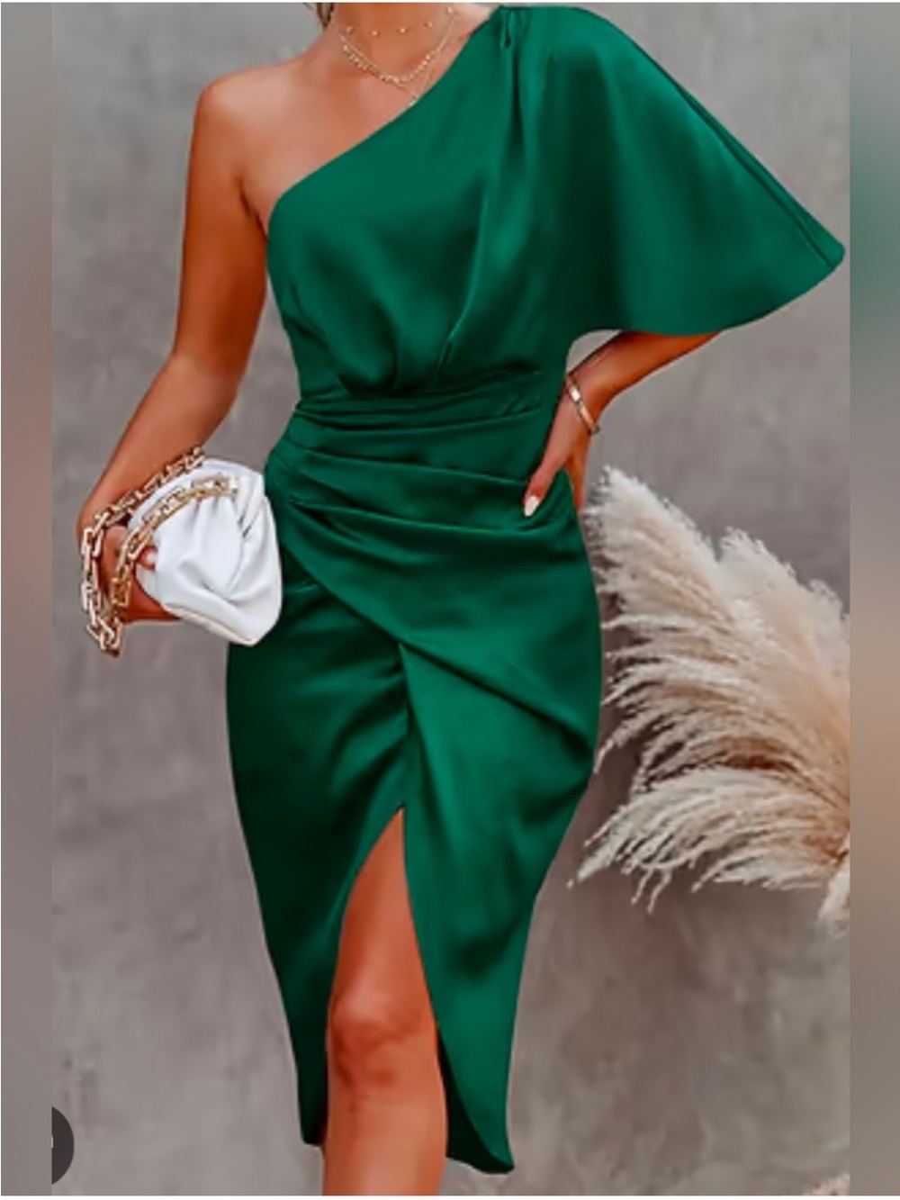 Cupshe | Women's Large | Cool Spruce Satin-Look Dress | NWT